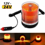 Αδιάβροχος 12V - 24V Μαγνητικός Φάρος Αυτοκινήτου με Μαγνητική Βάση & Στροβοσκοπικό Φώς Led για ΙΧ, Φορτηγό, Ρυμουλκό Σκάφους - Warning Beacon Light