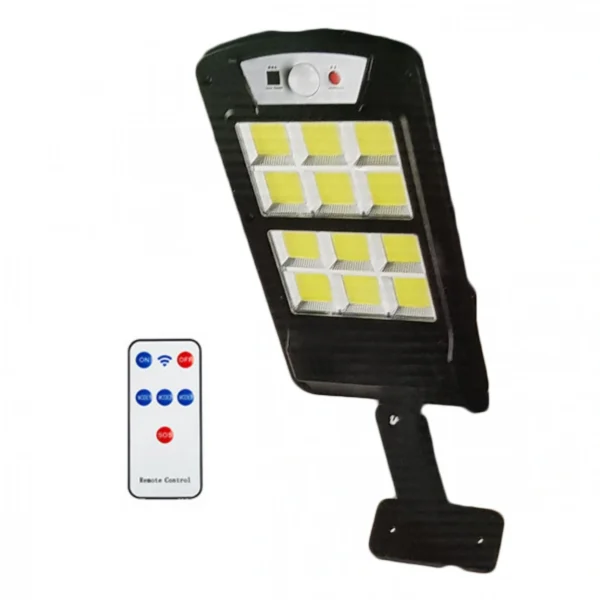 Αδιάβροχος Ηλιακός Προβολέας με 12 COB LED 5000Lm - Φωτιστικό Δρόμου με Τηλεχειριστήριο, Ανιχνευτή Κίνησης, Φωτοκύτταρο & Φωτοβολταϊκό Πάνελ