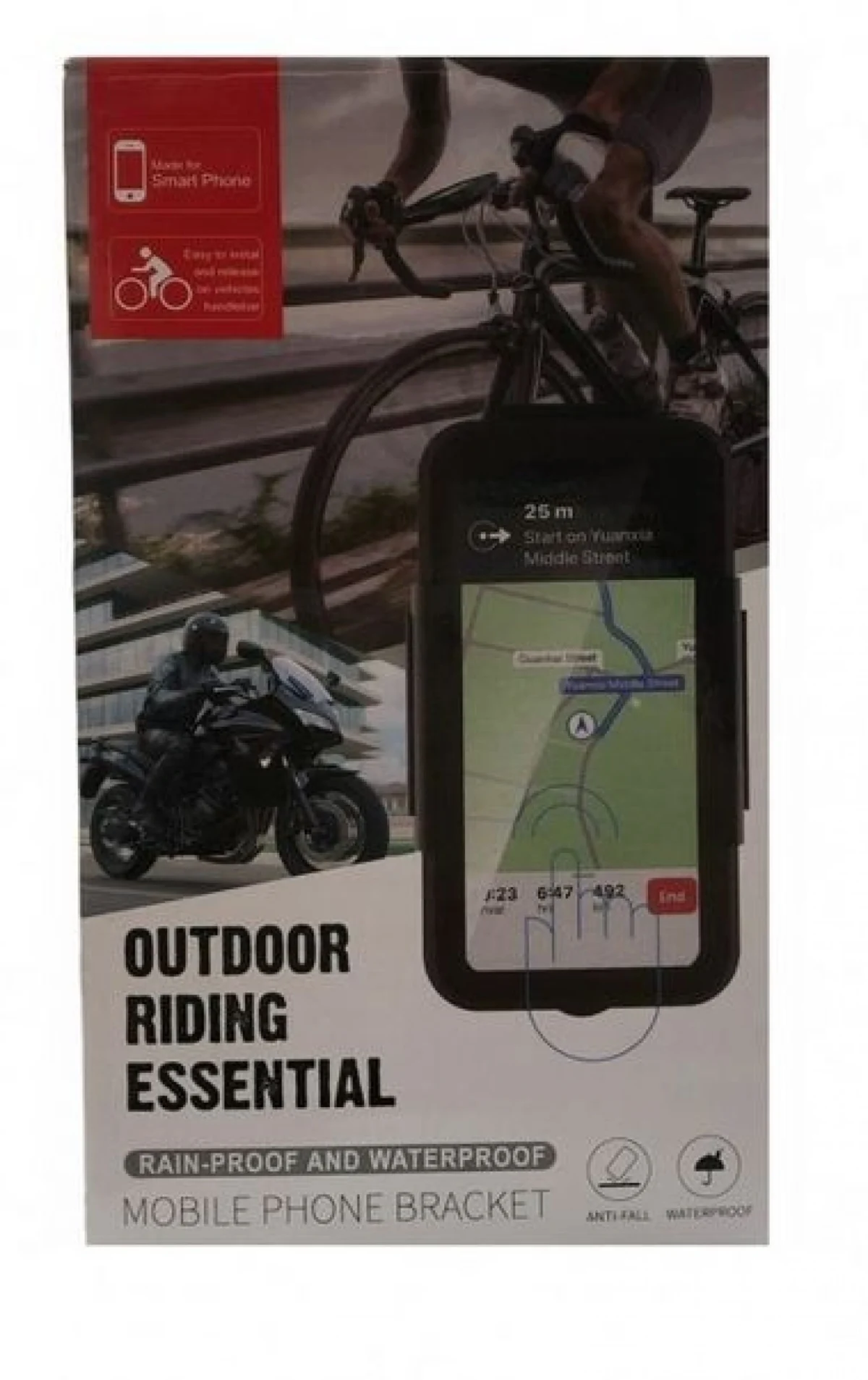 Αδιάβροχη Σκληρή Βάση - Θήκη Μηχανής-Ποδηλάτου για Κινητά, Smartphone, GPS & iPhone έως 6.8''