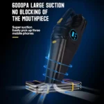 Carsun TURBO Ηλεκτρικό Σκουπάκι Στερεών, Τρόμπα Αέρος 12V με Επαναχρησιμοποιούμενο Φίλτρο, Φωτισμό LED & Οθόνη Ελέγχου Πίεσης - C1859-1