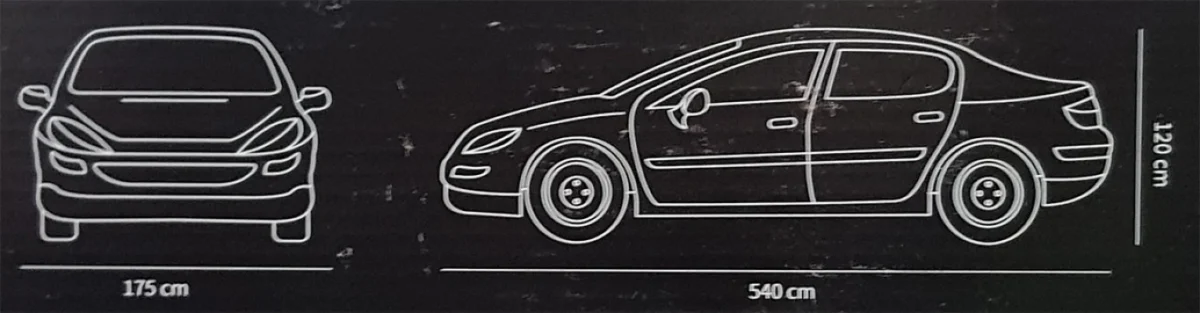 Αδιάβροχη Μαύρη Προστατευτική Κουκούλα Αυτοκινήτου με Επίστρωση Αλουμινίου CarSun C1818 540x175x120εκ