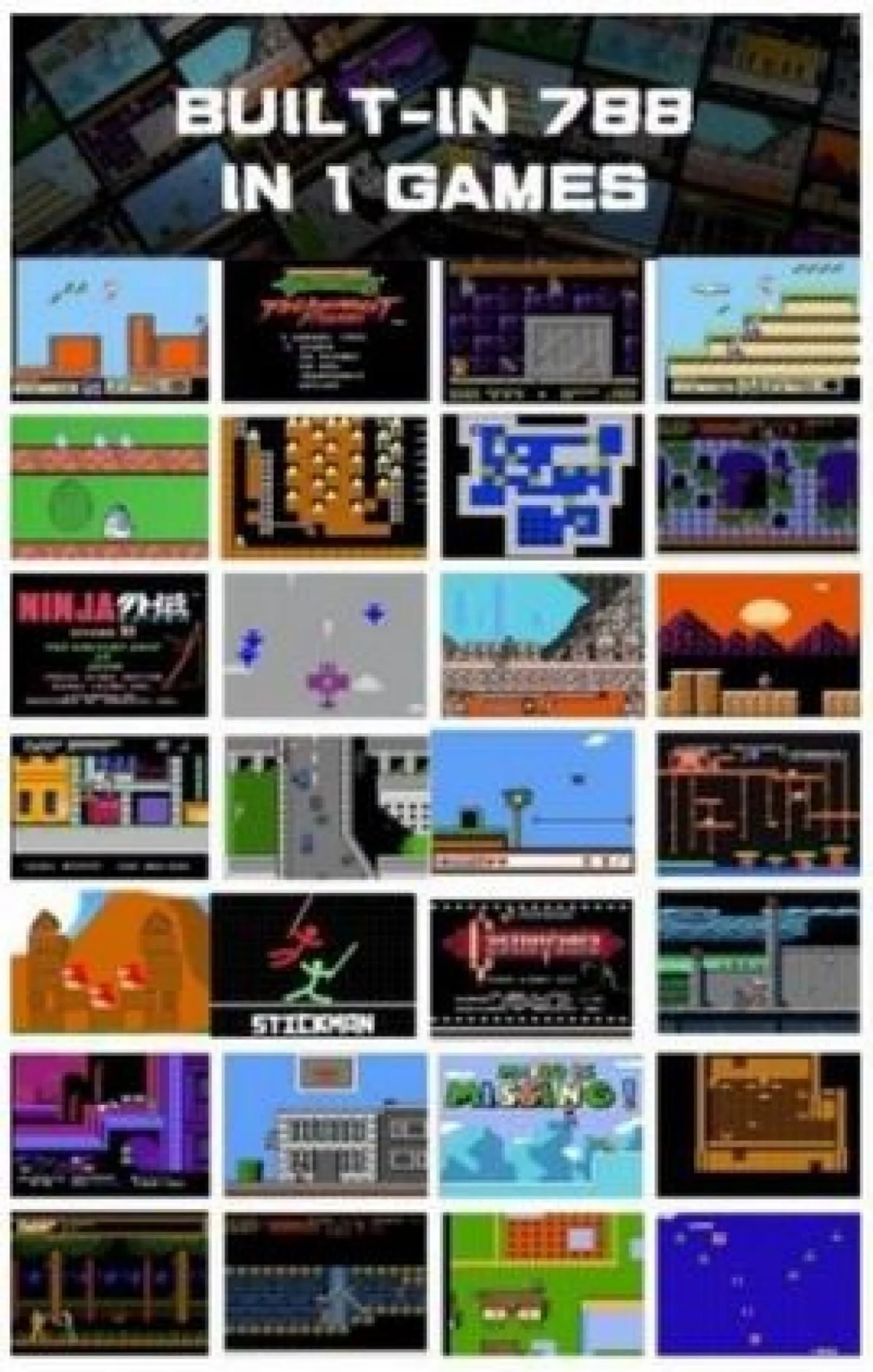 Κονσόλα Παιχνιδιών Χειρός Μ8718 16-bit OEM με 788 Ενσωματωμένα Παιδικά Παιχνίδια