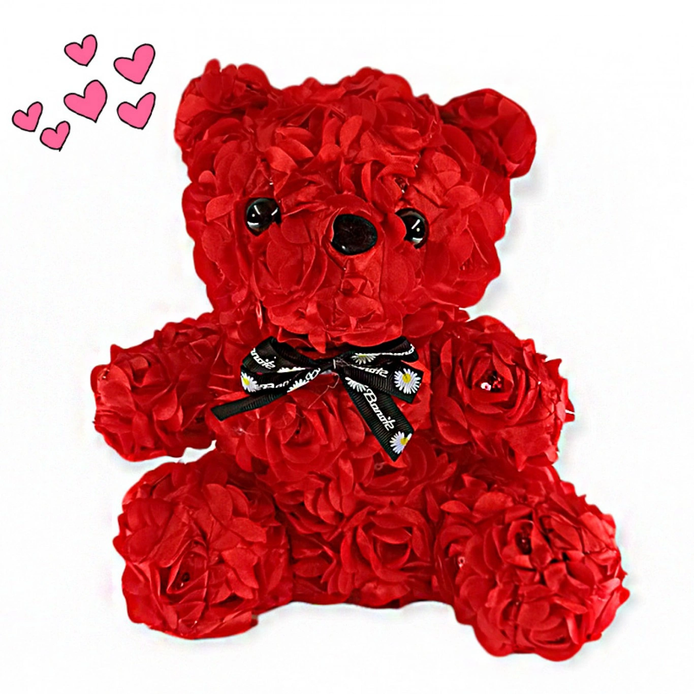 Τριανταφυλλένιο Αρκουδάκι με Μάτια & Μύτη 30εκ Κόκκινο Τριανταφυλλένιο Αρκουδάκι με Μάτια & Μύτη 30εκ Κόκκινο