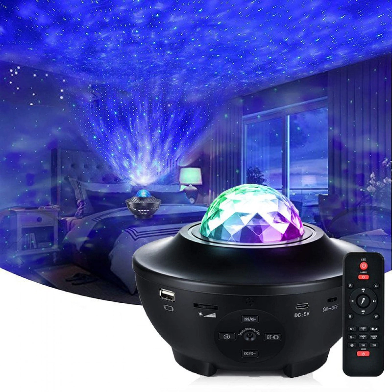 Προτζέκτορας με Original Laser Effect Αστεριών & Ηχείο Προτζέκτορας με Original Laser Effect Αστεριών & Ηχείο