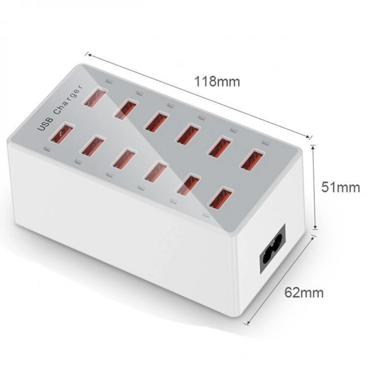 Andowl Q-CD12P Σταθμός Φόρτισης 60W με 12 Θύρες USB για Πολλαπλές Συσκευές με Τσιπ Έξυπνης Διαχείρισης Ρεύματος & Προστασία Ασφαλείας