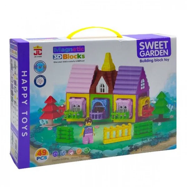 Μαγνητικό Σετ Κατασκευής Σπιτιών Παιχνίδι - Τουβλάκια για Κατασκευές 75τμχ - Magnetic House Constructions