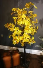 Διακοσμητικό Δέντρο 160εκ με Κίτρινα Φθινοπωρινά Φύλλα και Φωτισμό Led