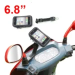 Αδιάβροχη Βάση - Θήκη Καθρέπτη Μηχανής για Κινητά, Smartphone, GPS & iPhone έως 6.8'