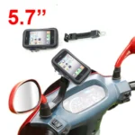 Αδιάβροχη Βάση - Θήκη Καθρέπτη Μηχανής για Κινητά, Smartphone, GPS & iPhone έως 5.7''