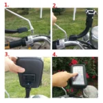 Αδιάβροχη Βάση - Θήκη Καθρέπτη Μηχανής για Κινητά, Smartphone, GPS & iPhone έως 5.7''