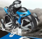 Τηλεκατευθυνόμενη - Ιπτάμενη Μοτοσυκλέτα 2 σε 1 - Flying Motorcycle - Remote Control Quadcopter 2.4ghz 3325 Μπλε