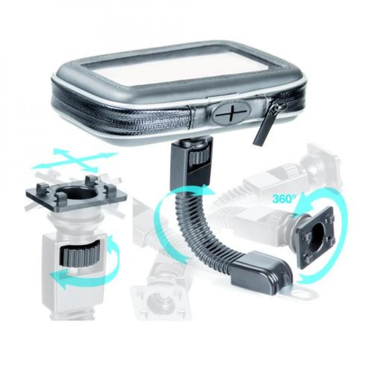 Αδιάβροχη Βάση - Θήκη Καθρέπτη Μηχανής για Κινητά, Smartphone, GPS & iPhone έως 5.7''