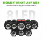 Αδιάβροχος LED Φακός Κεφαλής 8 Led W684 - Headlamp Super Bright