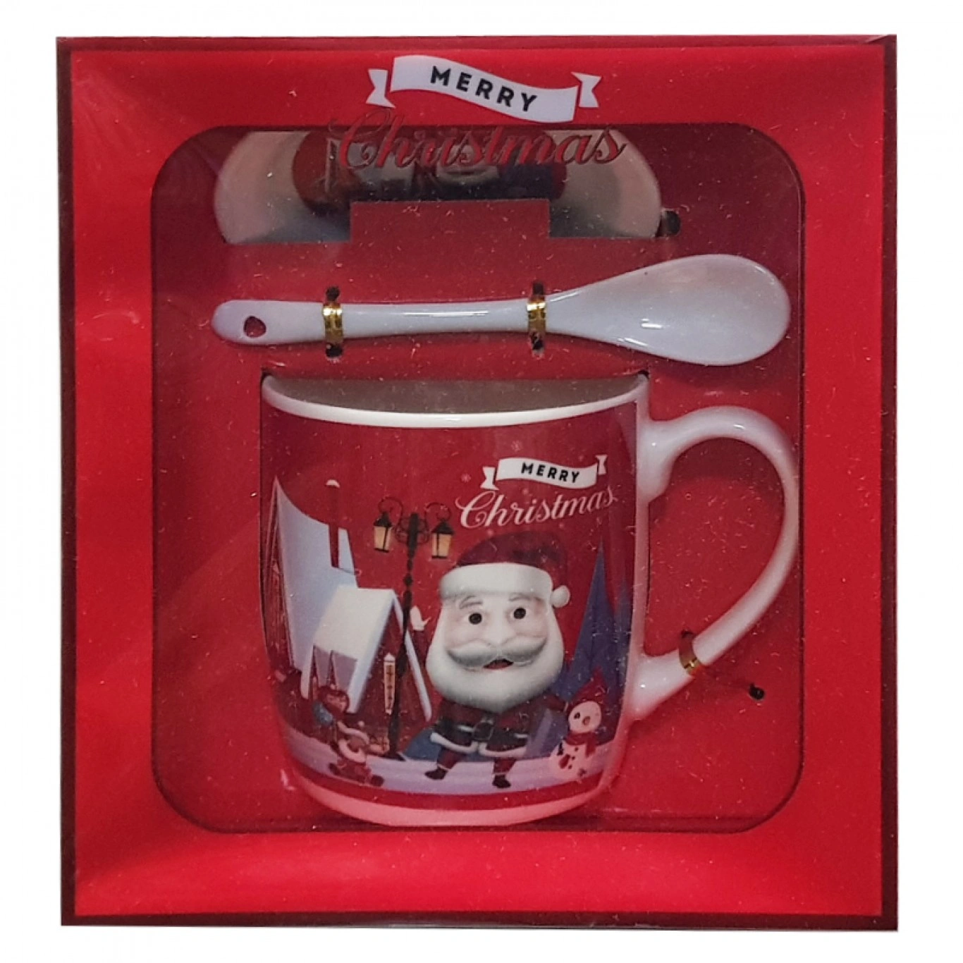 Σετ με 1 Χριστουγεννιάτικη Κεραμική Κούπα 320ml με Πιατάκι και Κουταλάκι HK1428 Σετ με 1 Χριστουγεννιάτικη Κεραμική Κούπα 320ml με Πιατάκι και Κουταλάκι HK1428