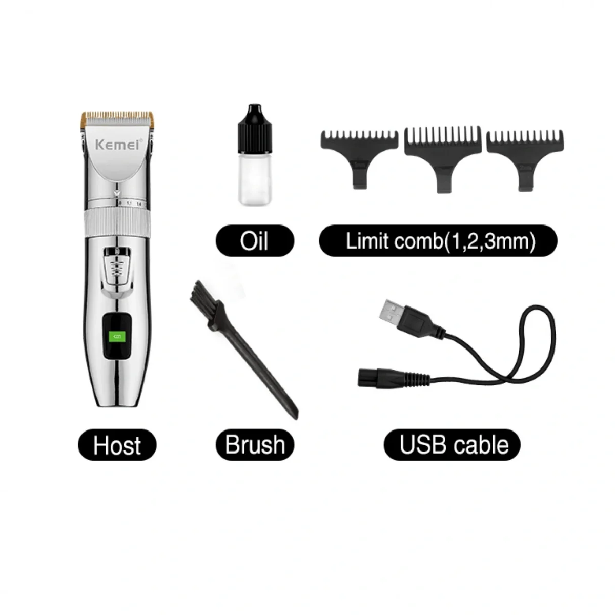 Επαγγελματική Επαναφορτιζόμενη Κουρευτική Μηχανή Kemei KM-4009