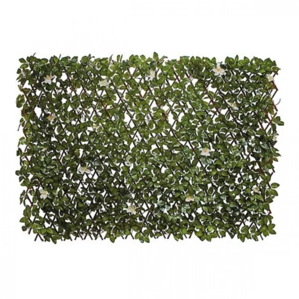Τεχνητός Φράχτης Με Φύλλωμα Κισσού και Λευκά Άνθη 160x90cm