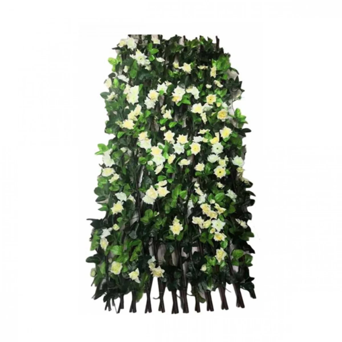 Τεχνητός Φράχτης Με Φύλλωμα Κισσού και Λευκά Άνθη 160x90cm