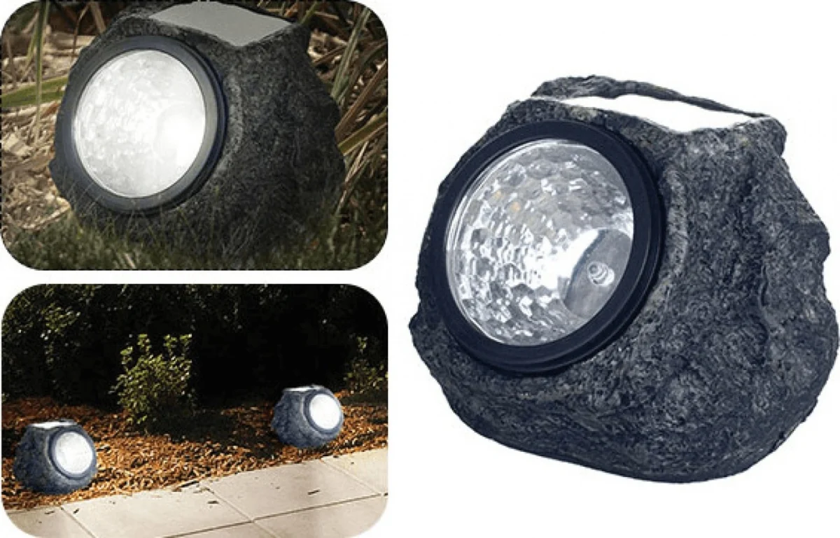 Ηλιακό Φωτιστικό Δαπέδου σε Σχήμα Πέτρας με 4 Super LED – Outdoor Loral Light