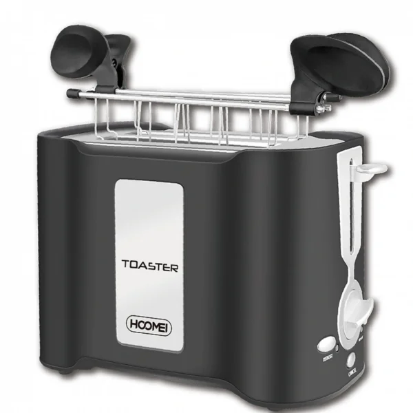 Φρυγανιέρα 2 Θέσεων 850W Μαύρη Hoomei HM-5960 με 7 Επίπεδα Ψησίματος