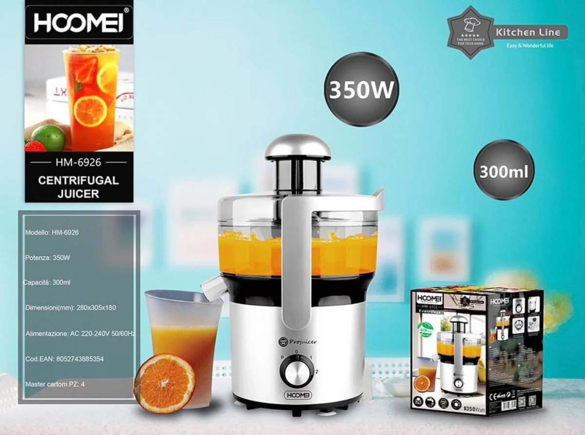 Ηλεκτρικός ΑποχυμωτήΗλεκτρικός Αποχυμωτής Εσπεριδοειδών - Λεμονοστίφτης 350W HOOMEI HM-6926 300ml