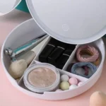 Τριπλός Στρογγυλός Καθρέφτης με Φωτισμό LED, Θήκη Μακιγιάζ & Έξτρα Μίνι Μεγεθυντικό Καθρεφτάκι - FoldAway Lighted Makeup Mirror