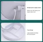 Τριπλός Στρογγυλός Καθρέφτης με Φωτισμό LED, Θήκη Μακιγιάζ & Έξτρα Μίνι Μεγεθυντικό Καθρεφτάκι - FoldAway Lighted Makeup Mirror