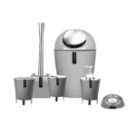 Σετ Μπάνιου 6 Τεμαχίων Γκρί/Inox