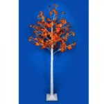Διακοσμητικό Δέντρο 180εκ με Πορτοκαλί Φύλλα και Λευκό Κορμό με Φωτισμό Led