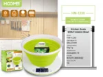 Ψηφιακή Γυάλινη Ζυγαριά Ακριβείας Κουζίνας Με Πτυσσόμενο Μπόλ 1gr-5kg ΗΟΟΜΕΙ HM-1230