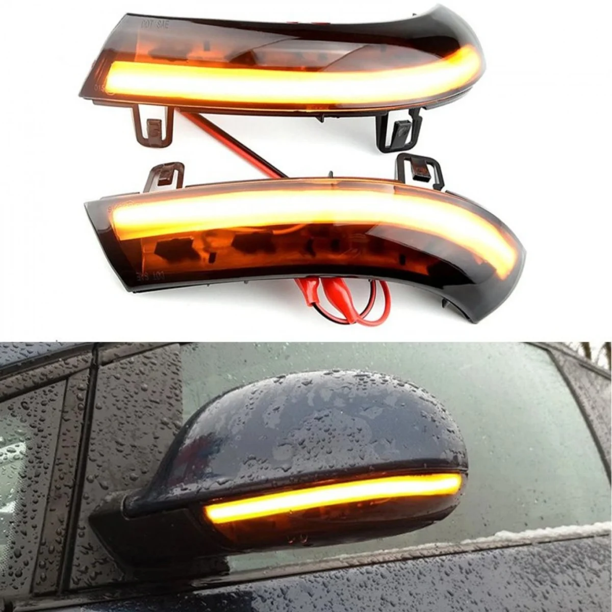 Σετ 2 LED Τρεχούμενο Φλας για Καθρέπτες Αυτοκινήτου με Εφέ Κίνησης για VolksWagen Golf 5 - Golf 5 plus - Jetta - Passat (2001-2011) 2 τμχ OEM