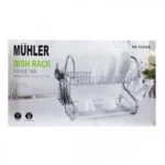 Μεταλλική Διώροφη Πιατοθήκη 52x24.5x37εκ με Θήκες για Κουτάλια,Πιρούνια,Μπολ