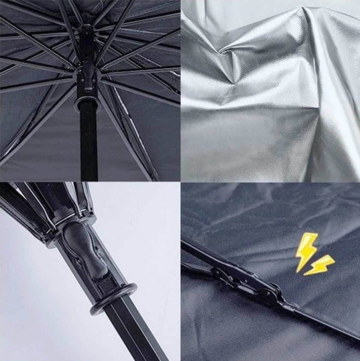 Πτυσσόμενo Σκίαστρο στο Μέγεθος Ομπρέλας - Ηλιοπροστασία Παρμπρίζ Αυτοκινήτου 78x130cm