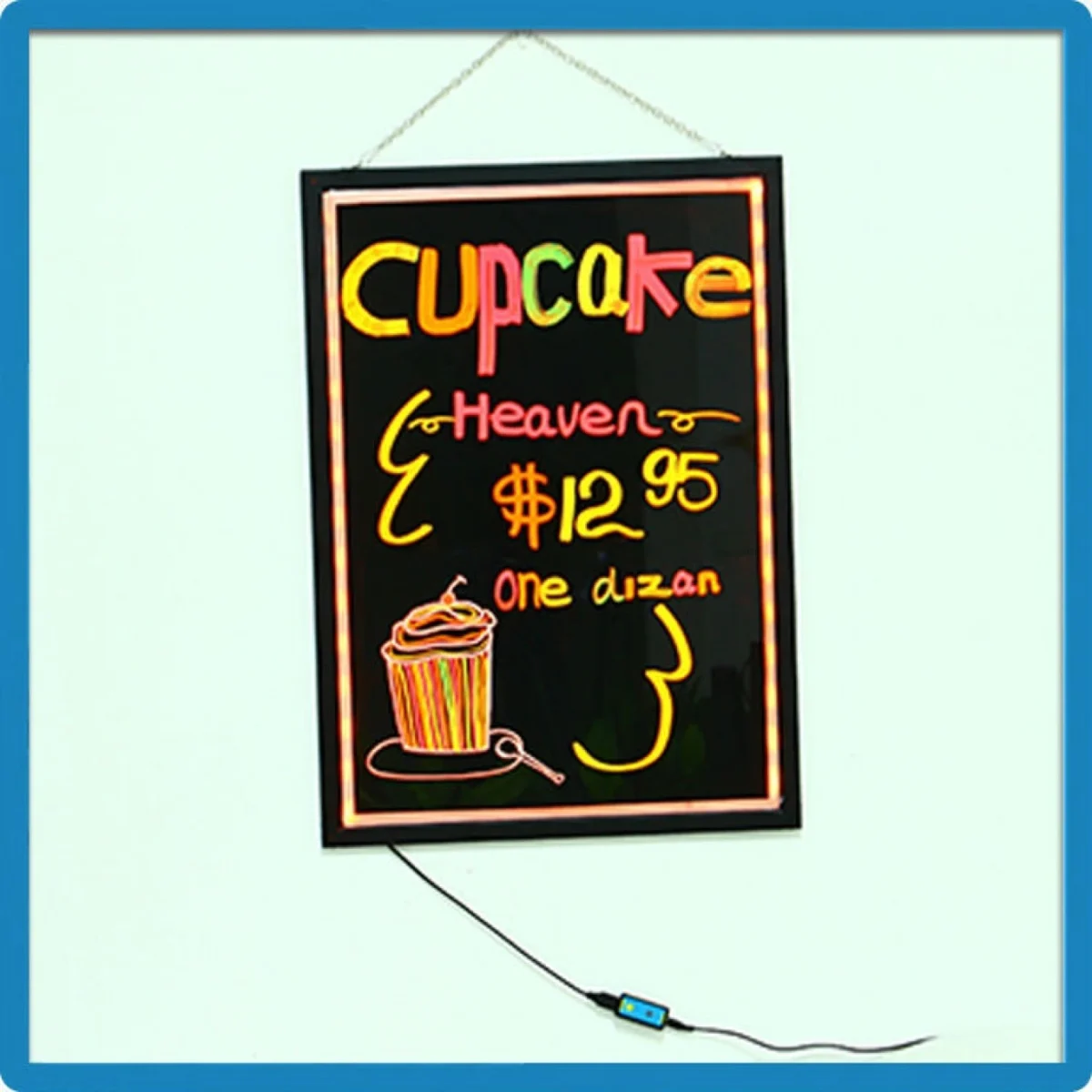 Διαφημιστικός Φωτιζόμενος Πίνακας LED με Εναλλασσόμενα Χρώματα 60x40