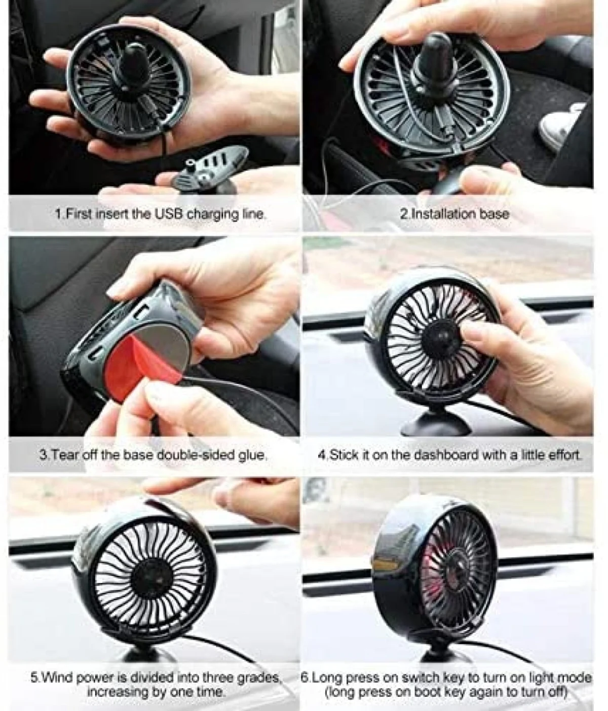 Super Μίνι Ανεμιστήρας USB Αυτοκινήτου για Αεραγωγό ή Ταμπλό με Βεντούζα - Mini Vehicle Air Outlet Fan