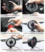 Super Μίνι Ανεμιστήρας USB Αυτοκινήτου για Αεραγωγό ή Ταμπλό με Βεντούζα - Mini Vehicle Air Outlet Fan