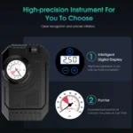 Mini Τρόμπα Έκτακτης Ανάγκης Αυτοκινήτου 90 PSI CarSun® με Φακό, Οθόνη LED για Προβολή Πίεσης, 12V Κομπρεσέρ Αέρος