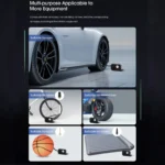 Mini Τρόμπα Έκτακτης Ανάγκης Αυτοκινήτου 90 PSI CarSun® με Φακό, Οθόνη LED για Προβολή Πίεσης, 12V Κομπρεσέρ Αέρος