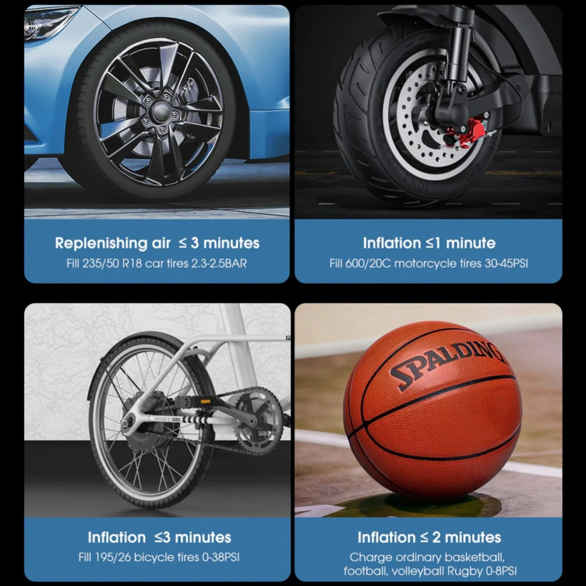 Mini Τρόμπα Έκτακτης Ανάγκης Αυτοκινήτου 90 PSI CarSun® με Φακό, Οθόνη LED για Προβολή Πίεσης, 12V Κομπρεσέρ Αέρος