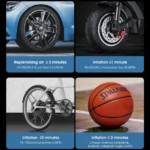 Mini Τρόμπα Έκτακτης Ανάγκης Αυτοκινήτου 90 PSI CarSun® με Φακό, Οθόνη LED για Προβολή Πίεσης, 12V Κομπρεσέρ Αέρος