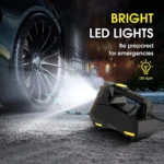 Mini Τρόμπα Έκτακτης Ανάγκης Αυτοκινήτου 150 PSI CarSun® με Φακό, Οθόνη Αφής για Ρύθμιση & Προβολή Πίεσης, Χειρολαβή, 12V Κομπρεσέρ Αέρος, C3012-1