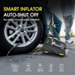 Mini Τρόμπα Έκτακτης Ανάγκης Αυτοκινήτου 150 PSI CarSun® με Φακό, Οθόνη Αφής για Ρύθμιση & Προβολή Πίεσης, Χειρολαβή, 12V Κομπρεσέρ Αέρος, C3012-1