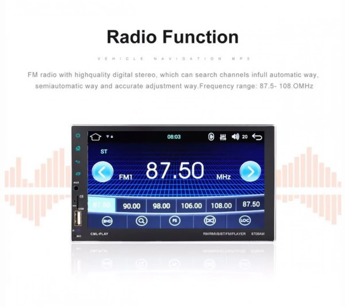 Οθόνη Αφής 9.1in GPS Multimedia Player Android 10.0 & OBD2 Αυτοκινήτου 1080p 2 DIN με Wifi, App Store, Bluetooth Handsfree TFT MP5, MP3, USB, AUX, TV