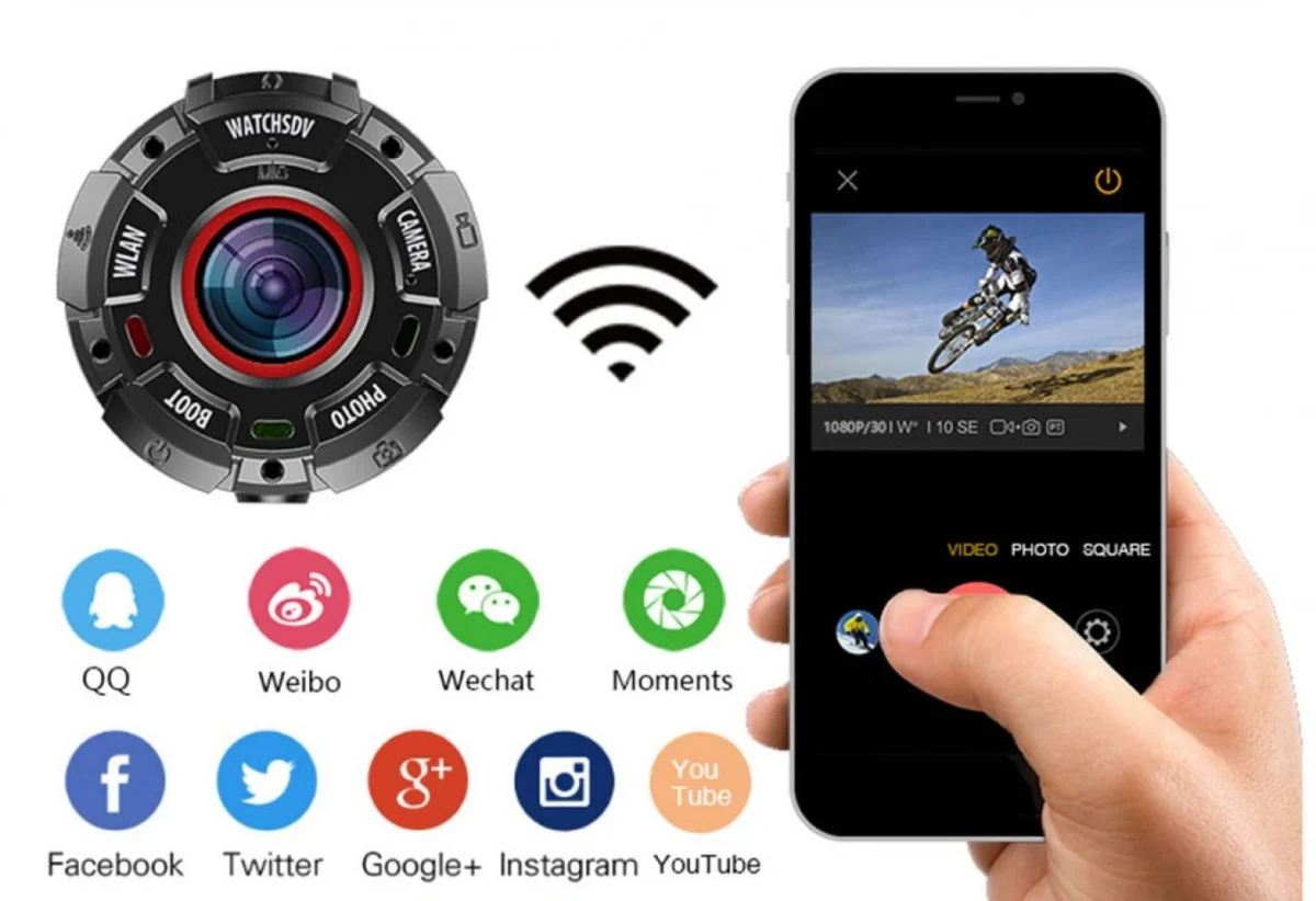 Ρολόι - Action Κάμερα Full HD 1080p 8MP Αδιάβροχη με Wifi & Μαγνήτη - Waterproof Action Camera