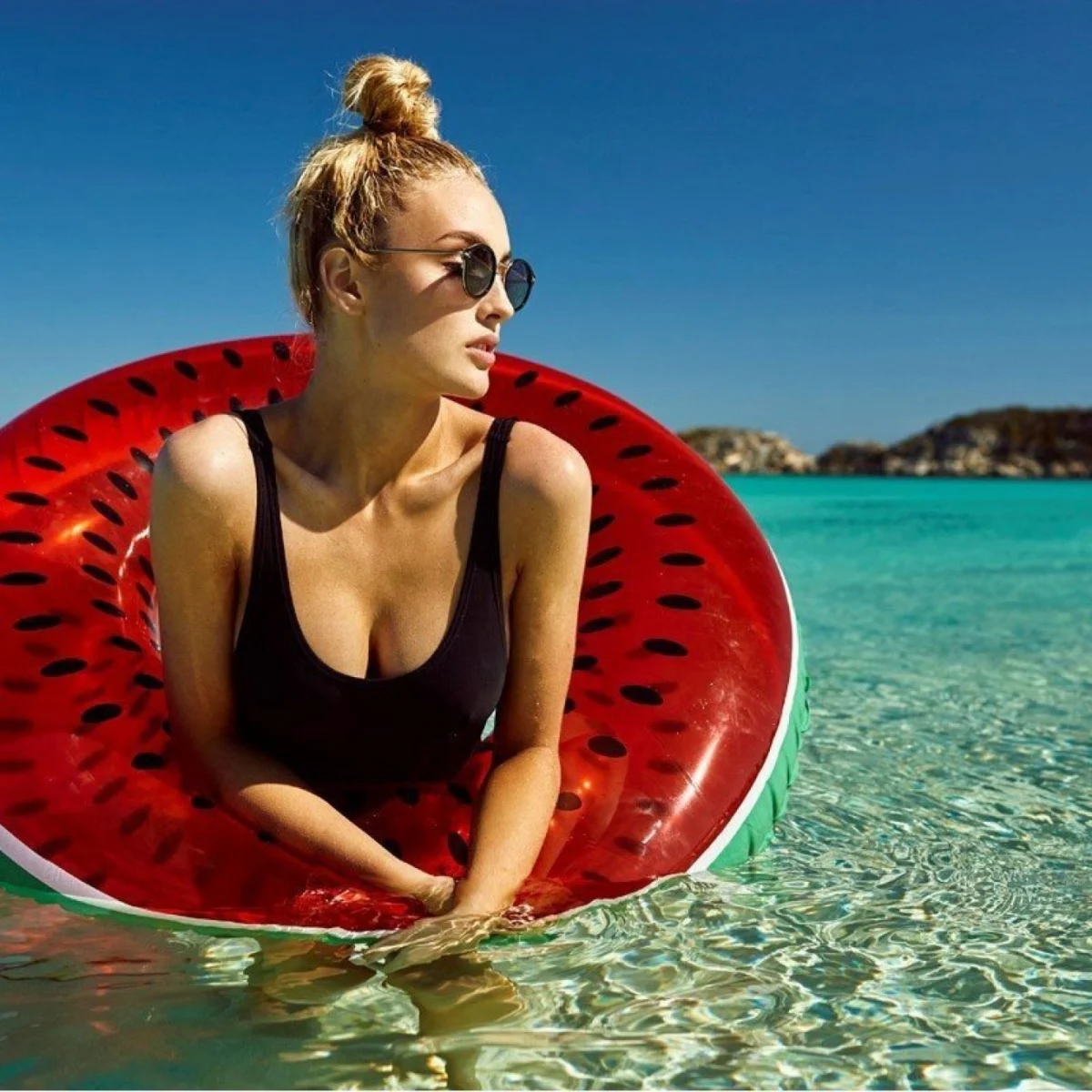 Κουλούρα - Φουσκωτό Στρώμα Θαλάσσης σε Σχήμα Καρπούζι 70cm - Watermelon Inflatable Float