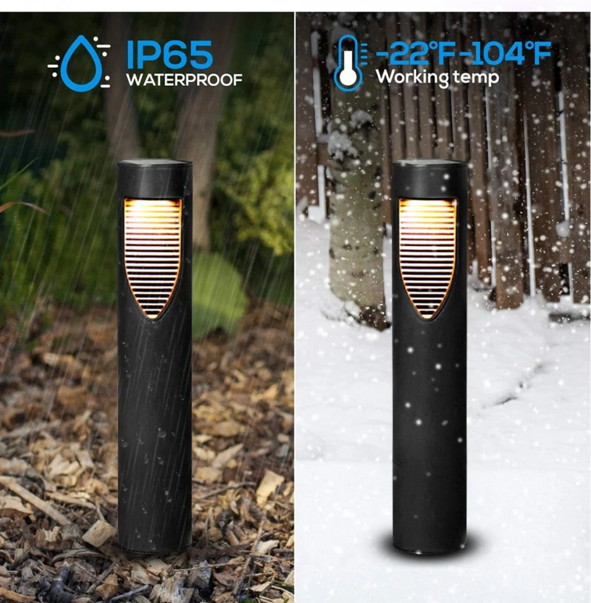 Σέτ 2τμχ Επιδαπέδια Μαύρα Ηλιακά Φωτιστικά Κήπου Gotobe Αδιάβροχα Επαναφορτιζόμενα Θερμού Φωτισμού 3000Κ