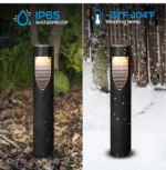 Σέτ 2τμχ Επιδαπέδια Μαύρα Ηλιακά Φωτιστικά Κήπου Gotobe Αδιάβροχα Επαναφορτιζόμενα Θερμού Φωτισμού 3000Κ