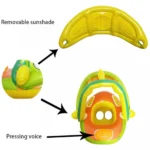 Βρεφικό - Παιδικό Φουσκωτό Σωσίβιο με Λαβές & Σκίαστρο - SAINTEVE Inflatable Swim Boat with Shade 70cm