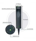 Σέτ 2τμχ Επιδαπέδια Μαύρα Ηλιακά Φωτιστικά Κήπου Gotobe Αδιάβροχα Επαναφορτιζόμενα Θερμού Φωτισμού 3000Κ