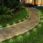 10τμχ Μαύρα Επιδαπέδια Διακοσμητικά Ηλιακά Σποτάκια LED Λευκού Φωτισμού 5000Κ Αδιάβροχα με Βάση για Χώμα