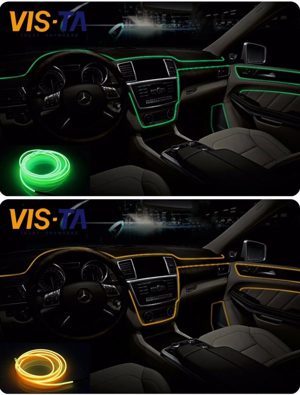 Slim Διακοσμητική Ταινία Neon LED Εσωτερικός Φωτισμός Αυτοκινήτου 12V 3m